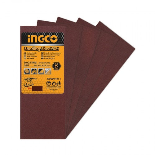INGCO 5PCS SANDPAPER 3XP80, 2XP120 145X114MM FOR PS2408 AKFS140102 Main image