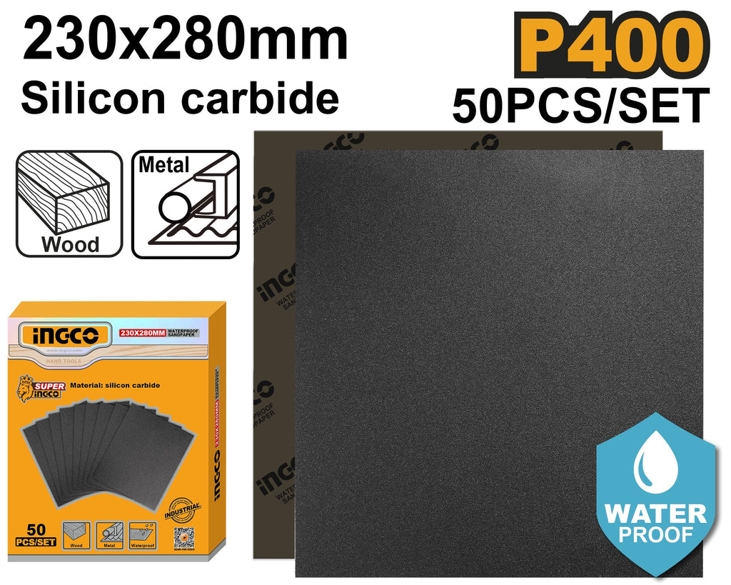 INGCO SILICONE CARBIDE WATERPROOF SANDPAPER 50PPP