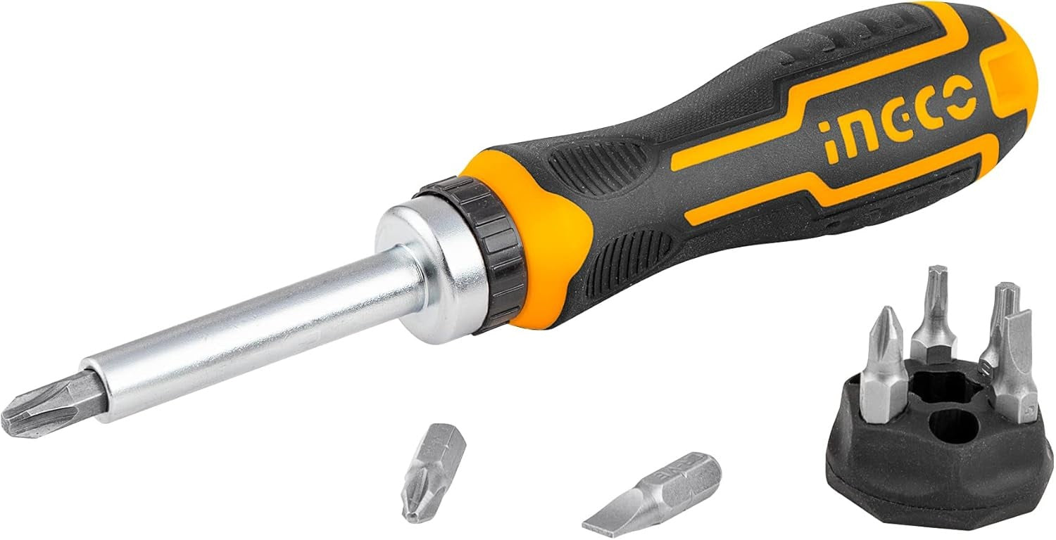 INGCO 8 PCS IN 1 RATCHET SCREWDRIVER AKISD0808 Secondary image