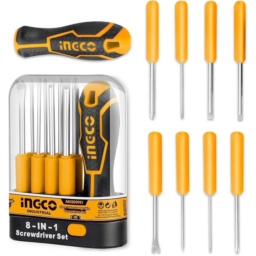 INGCO 9 PCS INTERCHANGEABLE SCREWDRIVER SET AKISD0901 Main image