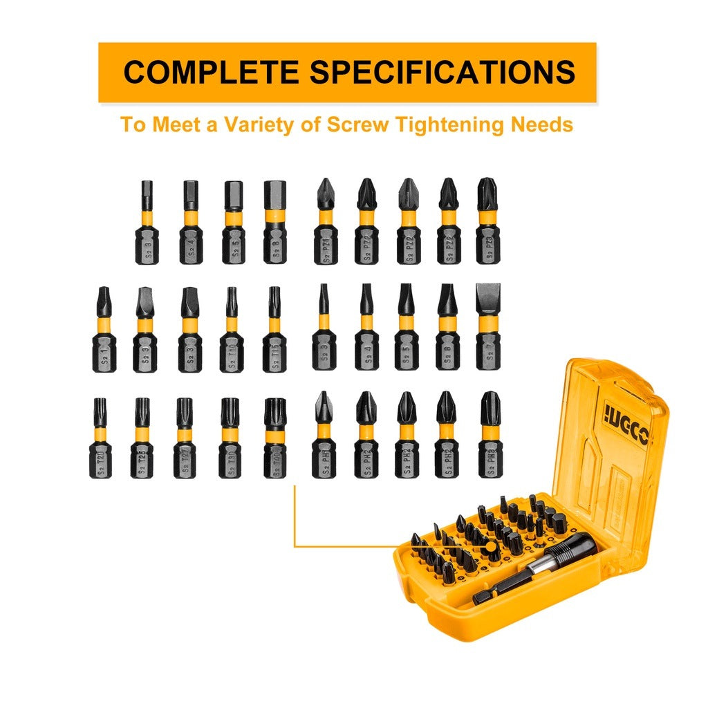 INGCO 30PCS 25MM IMPACT INSERT DRIVER BIT AKSD68303