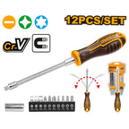 INGCO 12 PCS FLEXIBLE SHAFT SCREWDRIVER SET AKSDFL1208