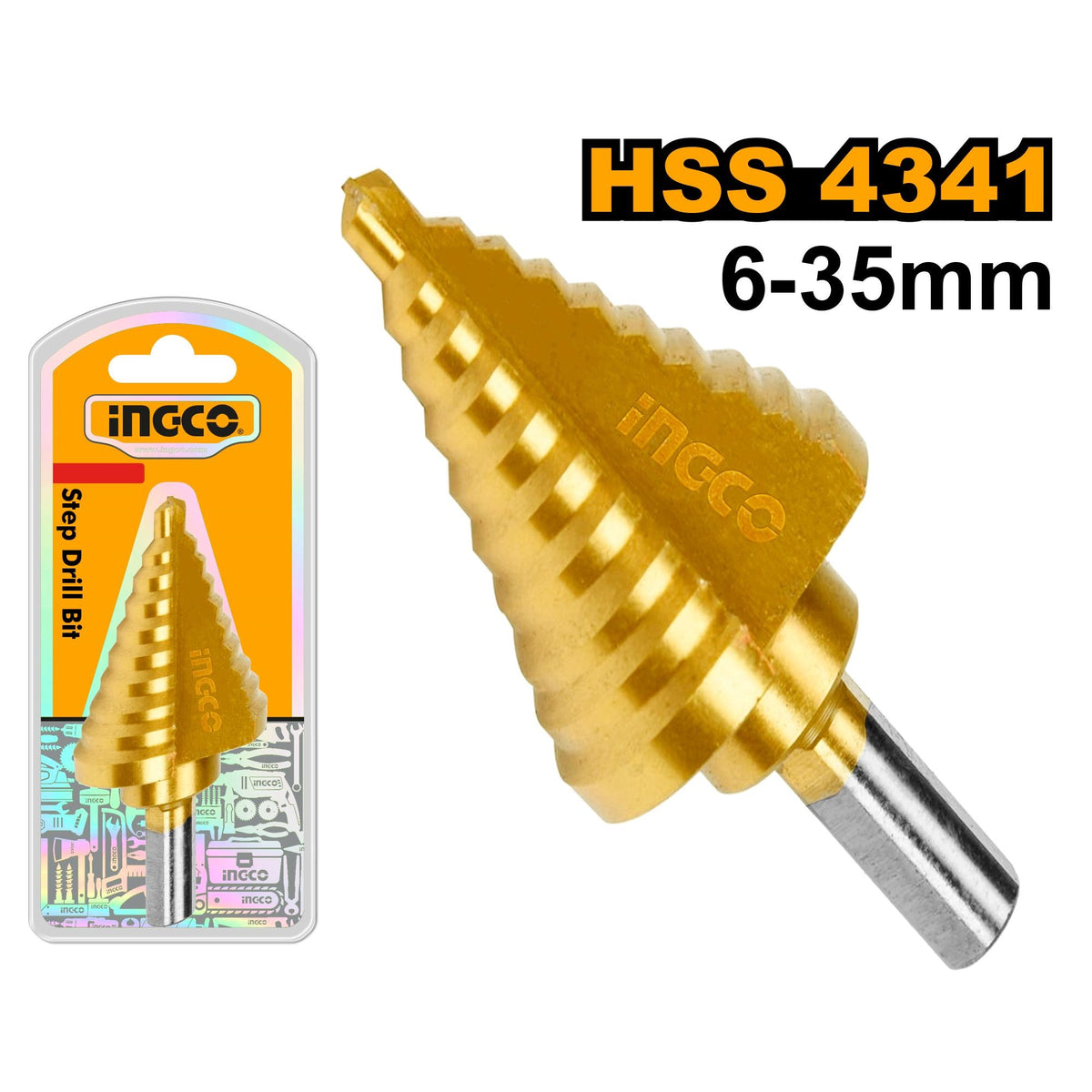 INGCO HSS STEP DRILL 6-10-13-16-19-22-25-29-32-35MM AKSDS63503