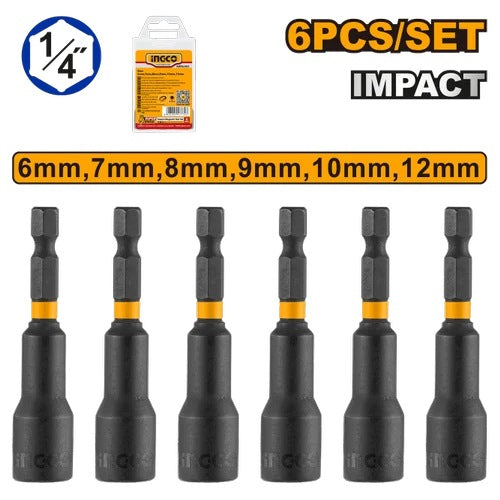 INGCO 6 PCS MAGNETIC SOCKET 6,7,8,9,10&12MM AMN65061 Main image