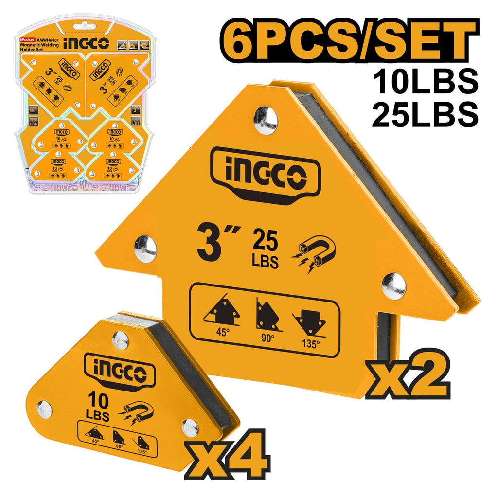 INGCO 6PCS MAGNETIC WELDING HOLDER SET AMWH6001