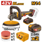 INGCO 42V BL 7" POLISHER 2X2.0AH +STORAGE BOX APLI42182
