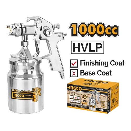 INGCO HVLP SPRAY GUN, NOZZLE 1.4MM 1.0L TANK ASG2101