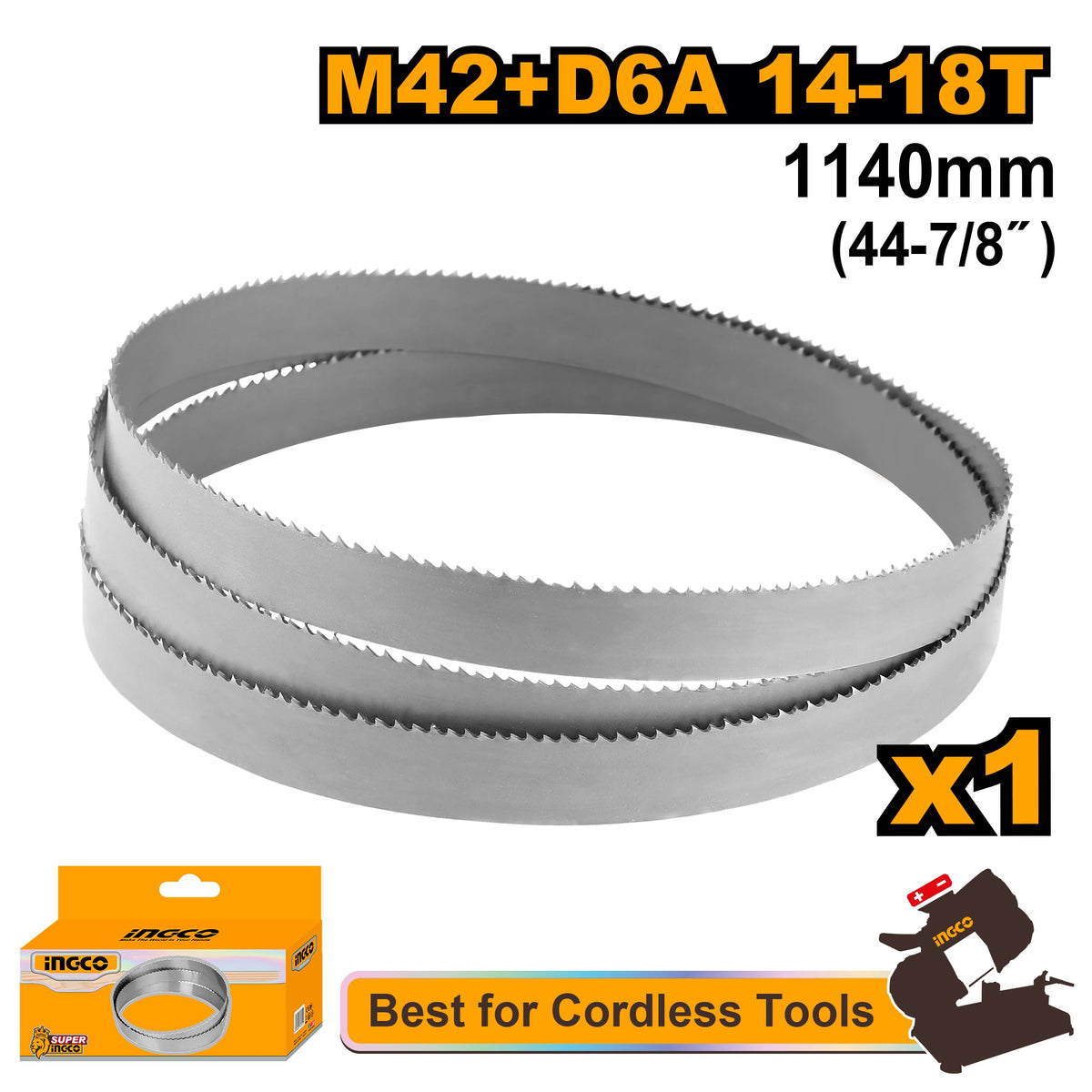 INGCO BI-METAL BANDSAW BLADE 1140130.6MM 14~18T (FOR CBS20127) BBS130614 Main image