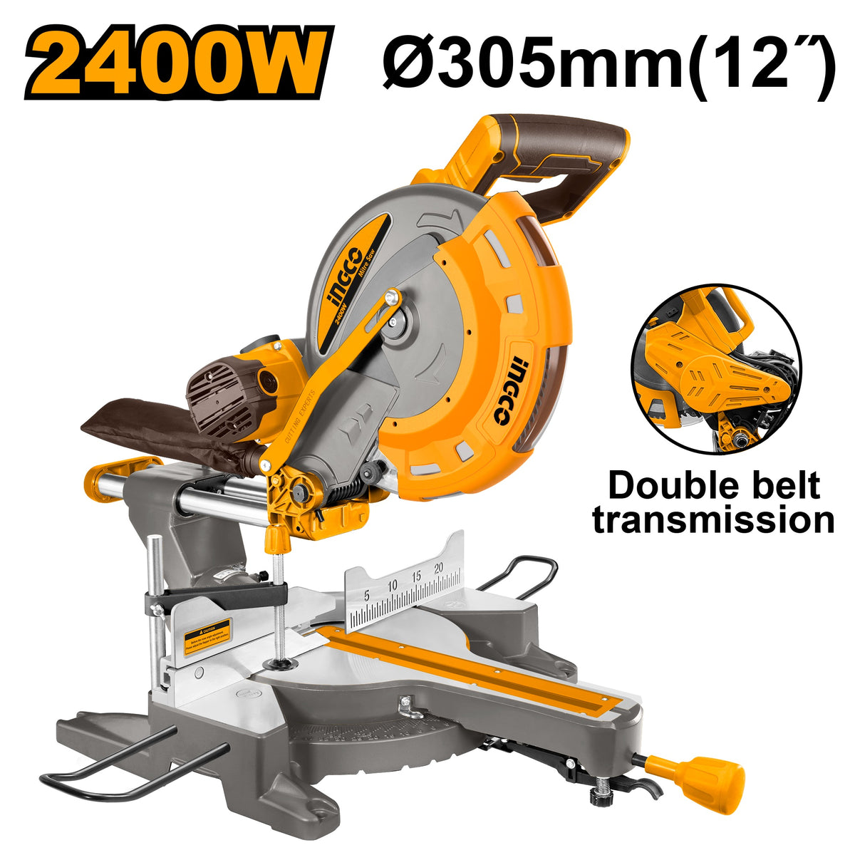 INGCO SLIDE COMPOUND MITRE SAW 12" 305MM 2400W BM2S24007 Main image