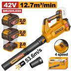 INGCO 42V BL IND.POWERFUL BLOWER 2X2.0AH 12.7M3/MIN 53.6M/S CABLI425382