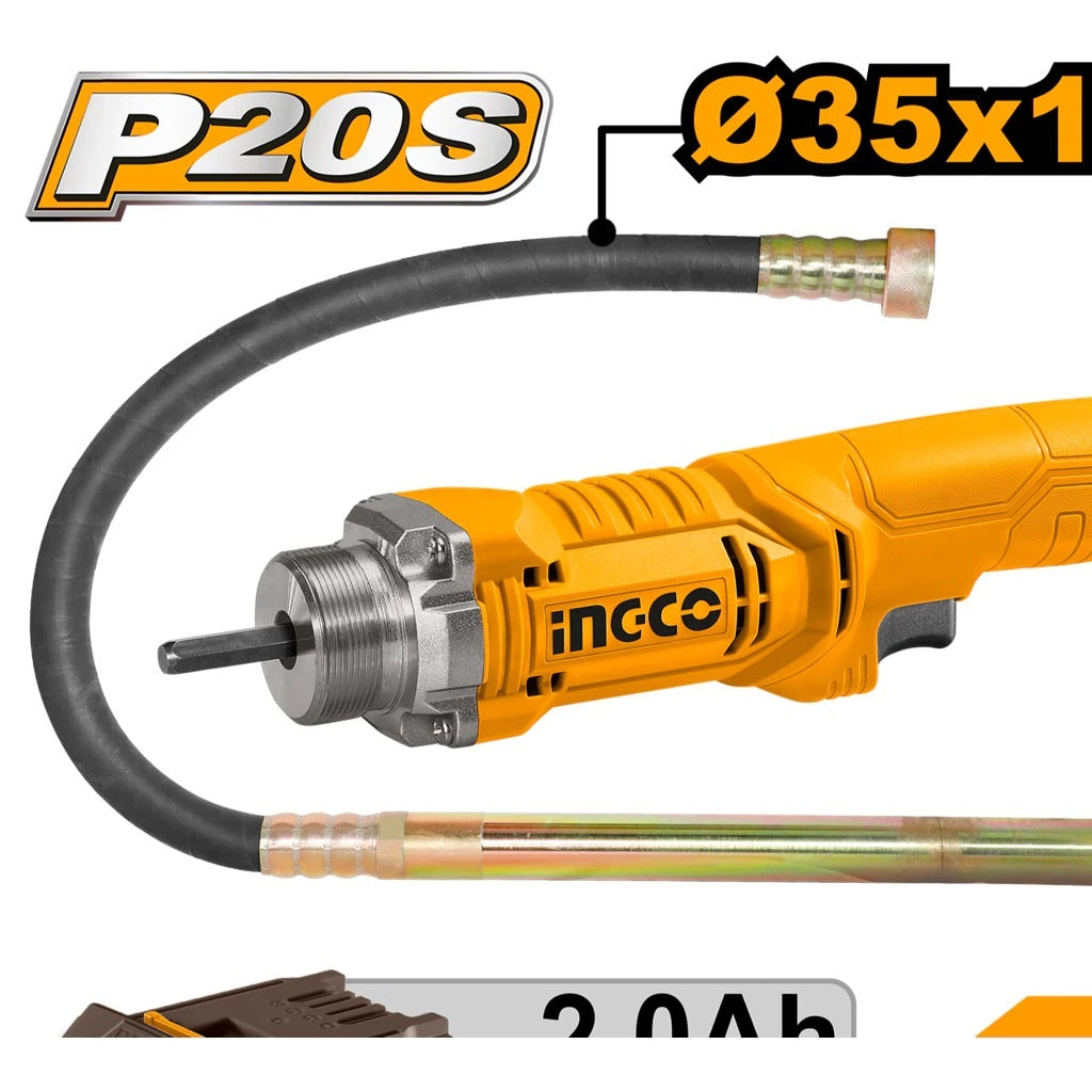 INGCO 20V CORDLESS CONCRETE VIBRATOR 35MMØX1.2M 1X2.0+CHARGER CCVLI2023011 Secondary image
