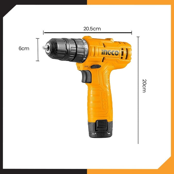 INGCO 12V 1X1.5AH LI-ION DRILL (NO USB CHARGER) CDLI12428