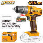 INGCO 20V LI-ION DRILL 45NM CDLI200515 (BARE UNIT)