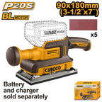 INGCO 20V BL FINISHING SANDER 90X180MM CFSLI2031 (BARE UNIT)