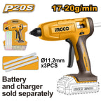 INGCO 20V LI-ION GLUE GUN W/3X11.2MM GLUE STICK CGGLI2003 (BARE UNIT)