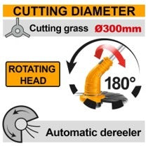 INGCO 20V GRASS TRIMMER W/ROTATABLE CUTTING HEAD CGTLI20018 (BARE UNIT) Secondary image