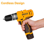 INGCO 12V 2X1.5AH LI-ION IMPACT DRILL (NO USB CHARGER) CIDLI12202