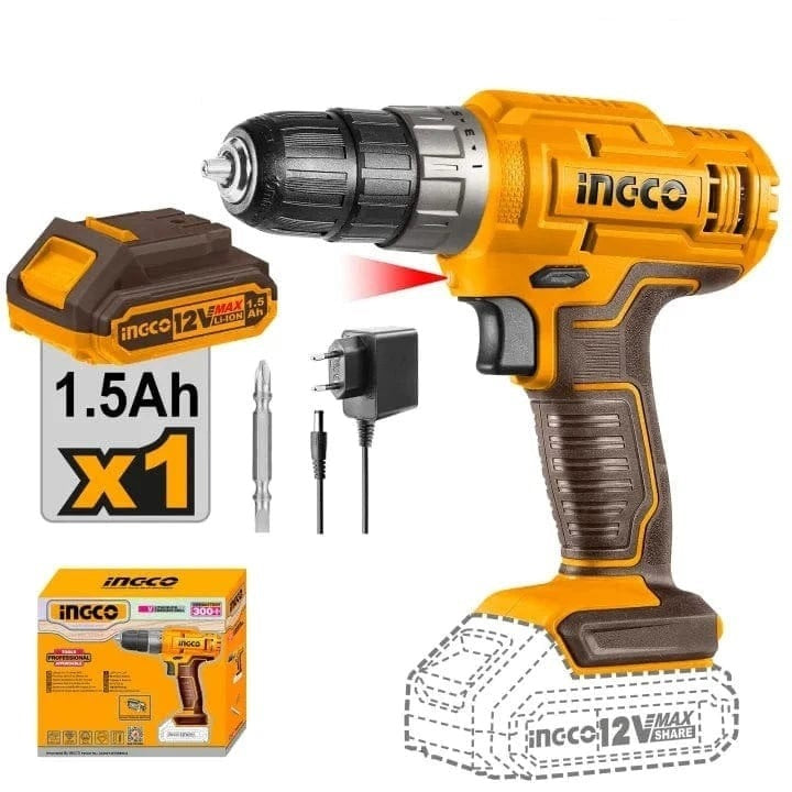 INGCO 12V LI-ION IMPACT DRILL 25NM WITH 2X 1.5AH, CHARGER & CASE CIDLI1228 Secondary image