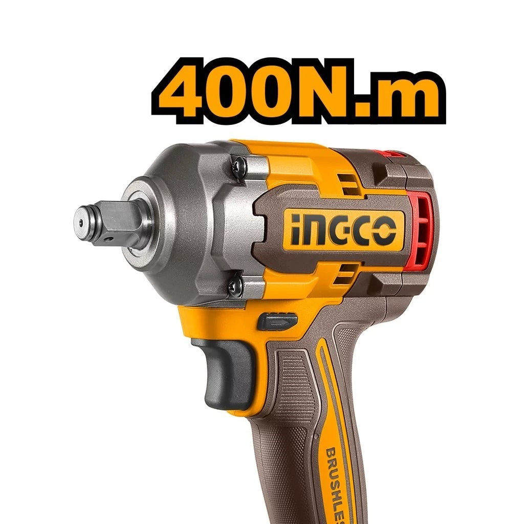 INGCO 20V LI-ION BRUSHLESS 1/2" IMPACT WRENCH, CIWLI20401 (BARE UNIT)