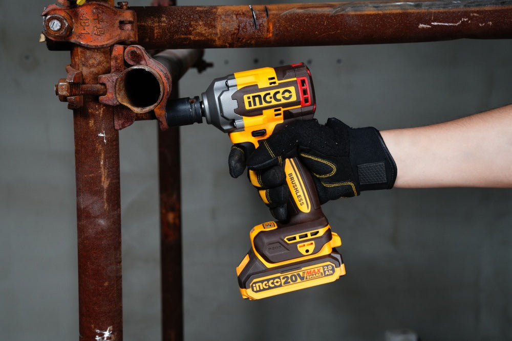 INGCO 20V LI-ION BRUSHLESS 1/2" IMPACT WRENCH, CIWLI20401 (BARE UNIT)