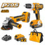INGCO 20V 2X4.0AH LI-ION DRILL DRIVER & GRINDER COMBO KIT CKLI2009