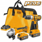 INGCO 20V 2X4.0AH LI-ION DRILL DRIVER & GRINDER COMBO KIT CKLI2009