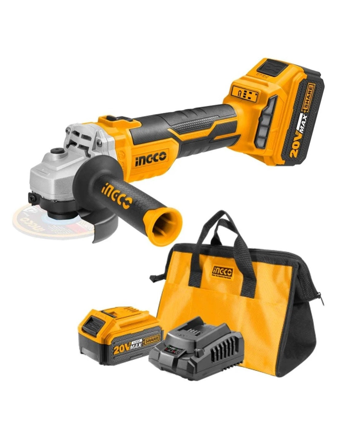 INGCO 20V 2X4.0AH LI-ION DRILL DRIVER & GRINDER COMBO KIT CKLI2009