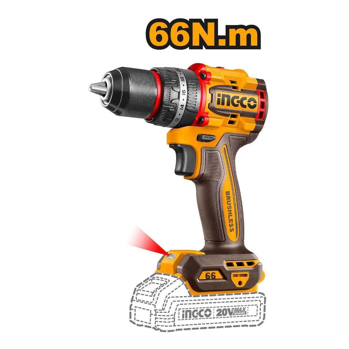 INGCO 20V IMPACT WRENCH 400NM+IMPACT DRILL COMBO 2X2.0AH,CHARGER CKLI20275 Secondary image