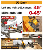 INGCO 42V BL 8-1/4" 210MM MITRE SAW W/BLADE 2X2.0AH CMSLI422182