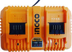 INGCO 20V 6PC BATTERY KIT 4X2.0, 2X4.0, 2 PORT CHARGER + CASE COSLI230701