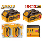 INGCO 20V 2PCS 5.0AH BATTERY VALUE PACK COSLI240464