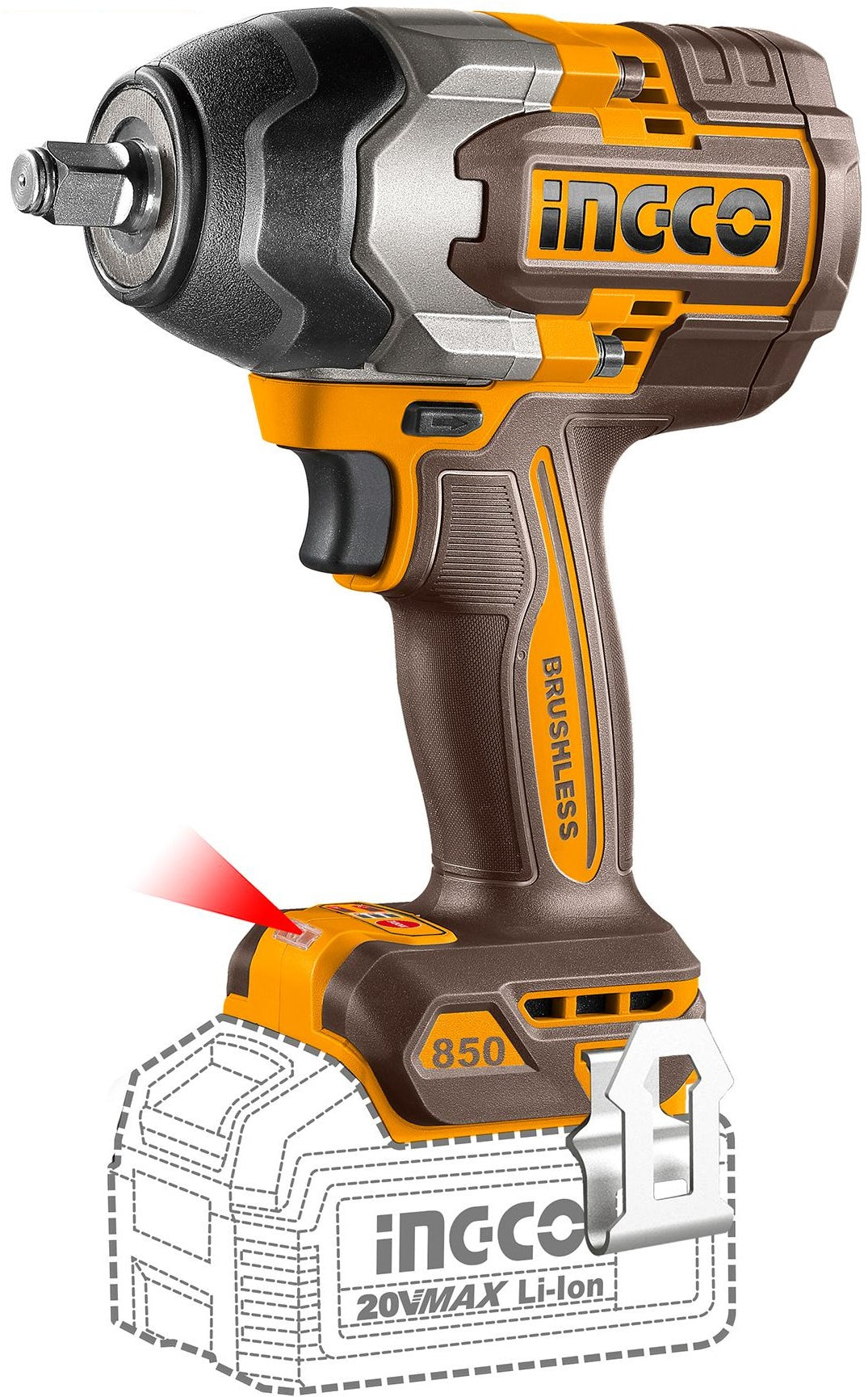 INGCO 4PCS SET 1350 & 850NM IMPACT WRENCH + 2X LED LAMPS COSLI250782 Secondary image