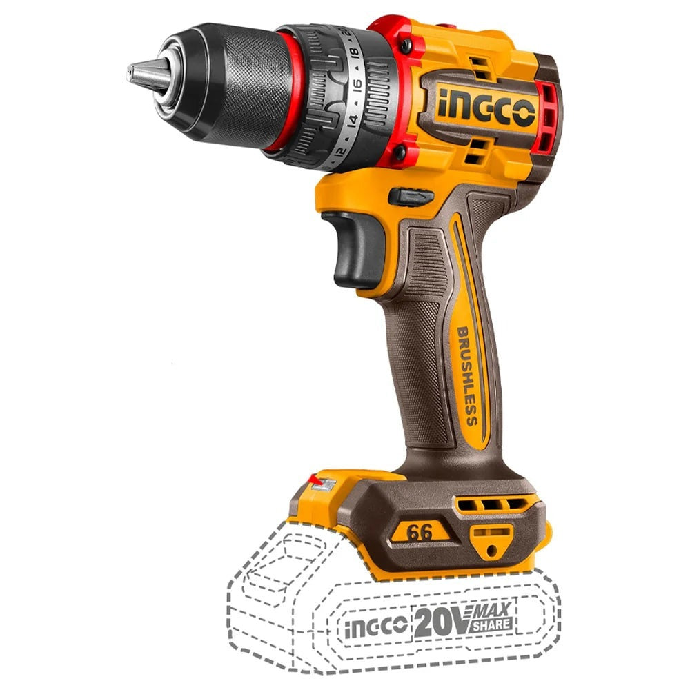 INGCO 3PC 1050NM IMPACT WRENCH+166NM IMPACT DRILL+2000LUM LAMP COSLI250882 Secondary image