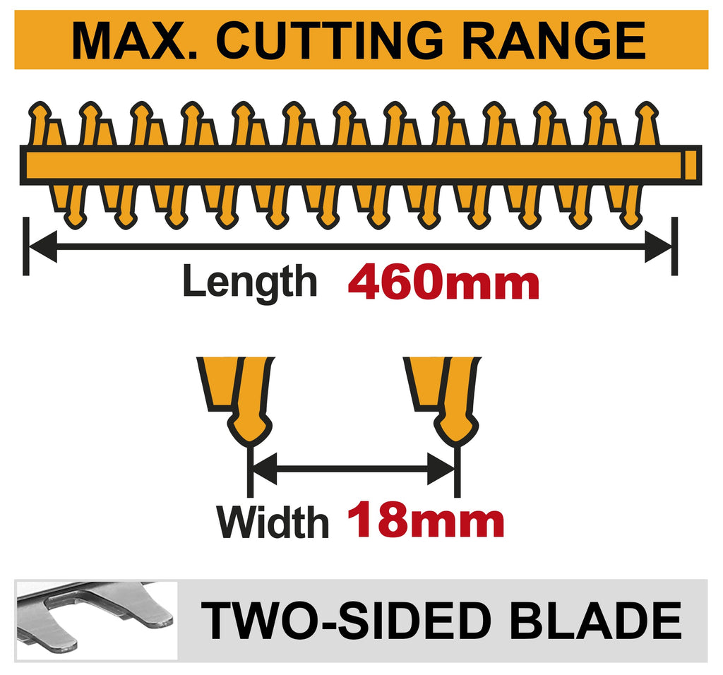 INGCO 20V POLE HEDGE TRIMMER 460MM, UP TO 2.4M 1X2.0BAT+CHARGER CPHT2016012