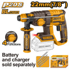 INGCO 20V LI-ION BRUSHLESS ROTARY HAMMER 22MMØ CRHLI20208 (BARE UNIT)
