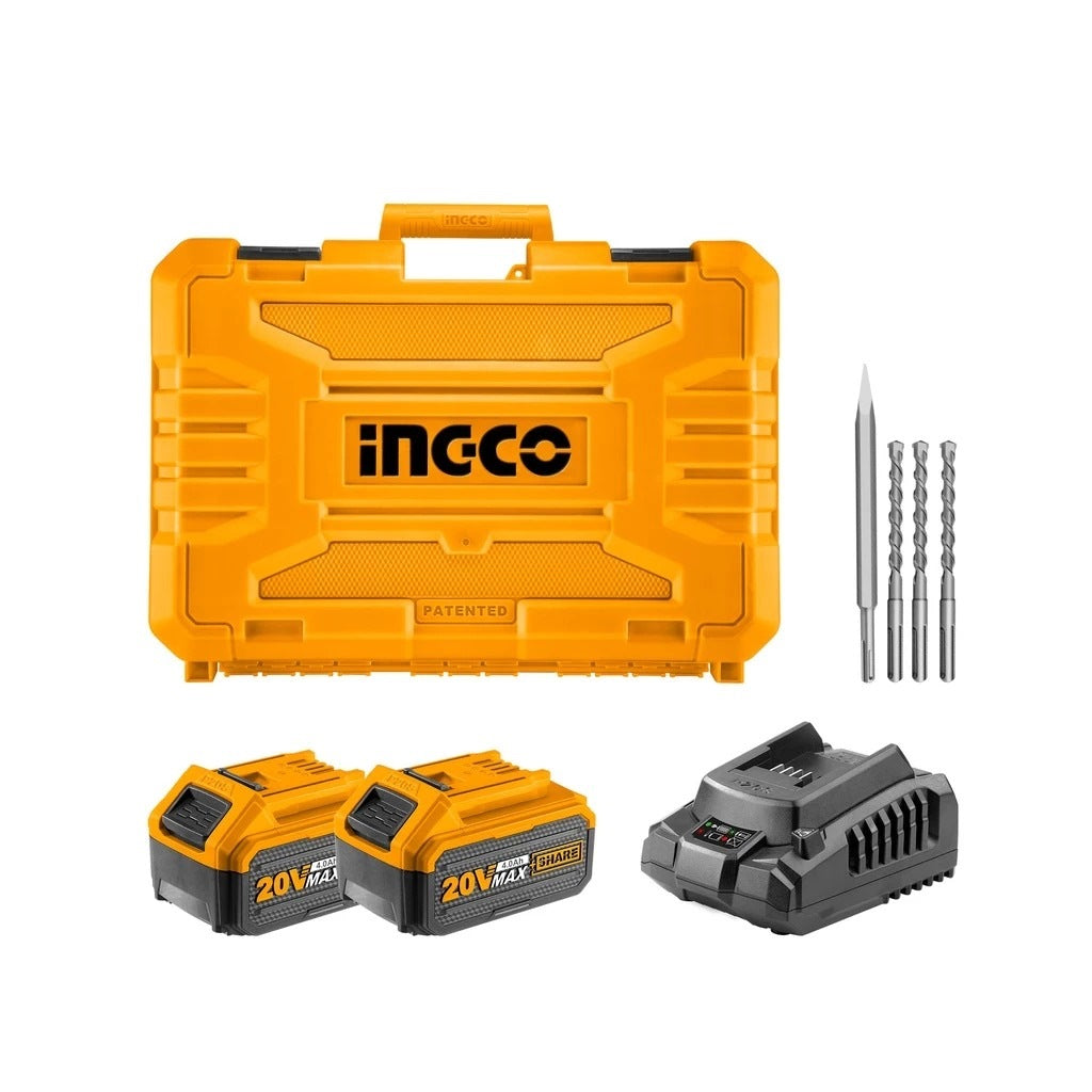 INGCO 20V 2X4.0AH LI-ION ROTARY HAMMER CRHLI202287 Secondary image