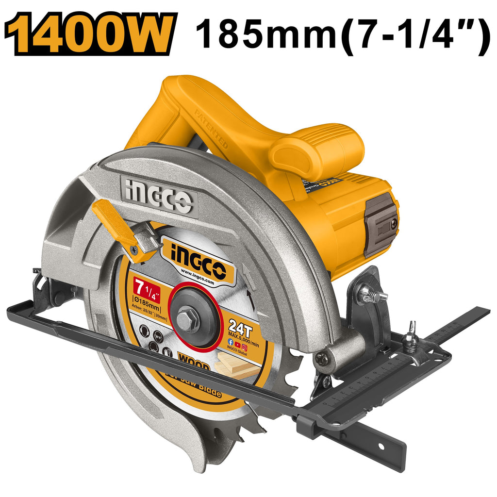 INGCO CIRCULAR SAW 185MM 1400W CS18538