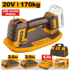 INGCO 20V VACUUM LIFTER CAP: HORIZON 170KG,VERT: 60KG.2X2.0+BAG CSCLI20305