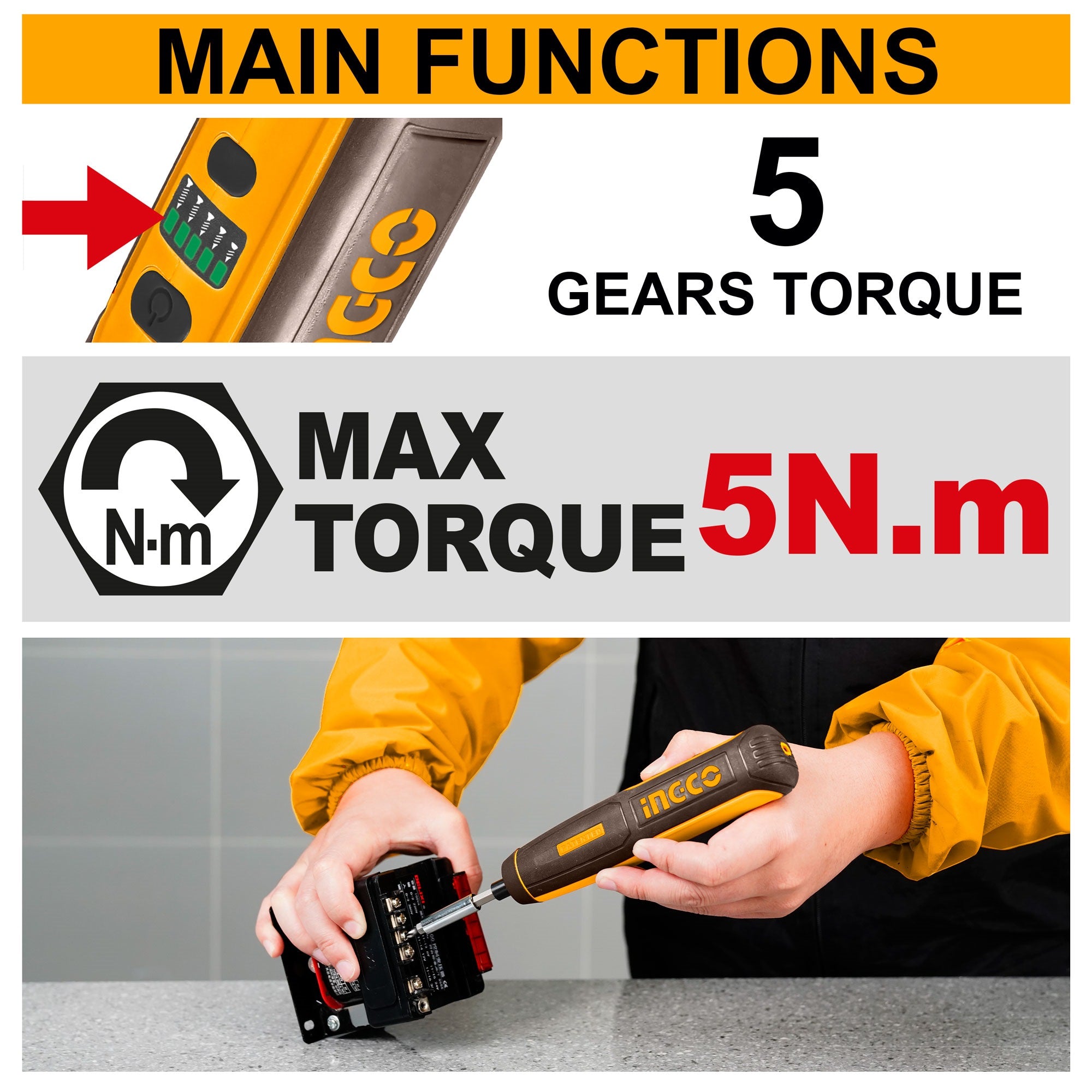 INGCO 4V LI-ION CORDLESS SCREWDRIVER W/43PCS BIT SET CSDLI04062 Secondary image
