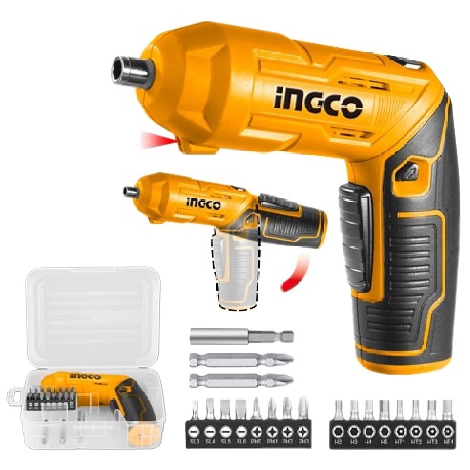 INGCO 4V LI-ION CORDLESS SCREWDRIVER WITH 18 BITS & MAG.HOLDER CSDLI0442 (NO USB CHARGER) Secondary image