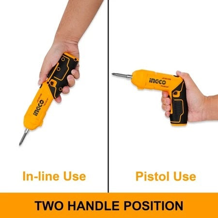 INGCO 4V LI-ION CORDLESS SCREWDRIVER WITH 18 BITS & MAG.HOLDER CSDLI0442 (NO USB CHARGER)