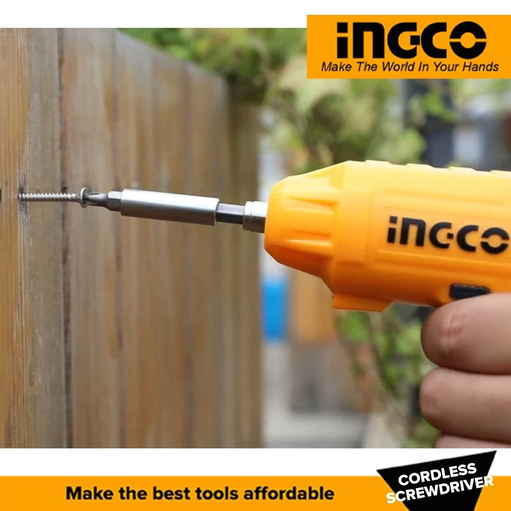 INGCO 4V LI-ION CORDLESS SCREWDRIVER WITH 9 BITS SET (NO USB CHARGER) CSDLI0458