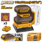 INGCO 20V BL SHEET SANDER 110X100MM 1X2.0AH & CHARGER CSHSLI20241