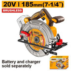INGCO 20V LI-ION BRUSHLESS CIRCULAR SAW 185MM CSLI1851 (BARE UNIT)