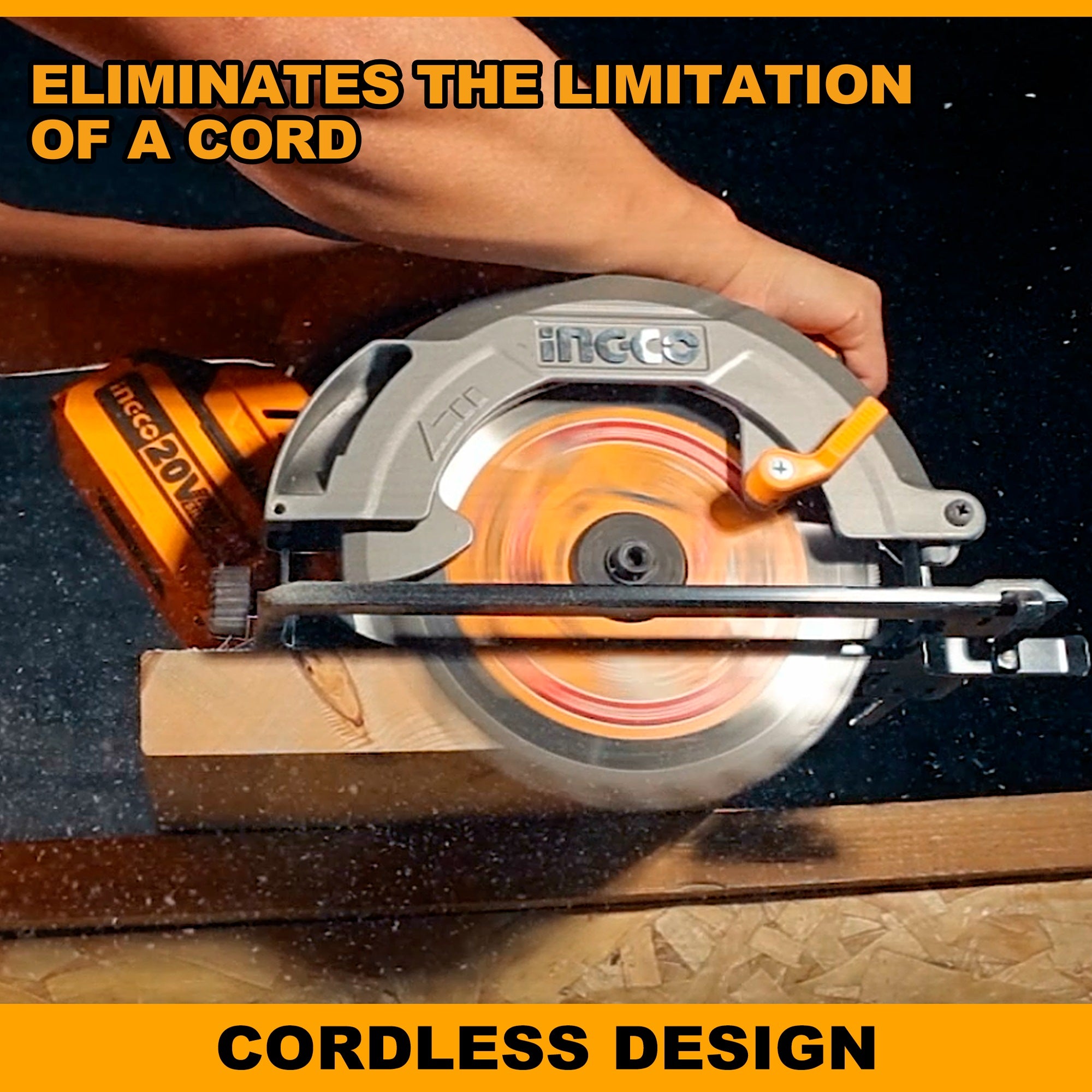 INGCO 20V 1X4.0AH BRUSHLESS CIRCULAR SAW 185MM CSLI18511 Secondary image
