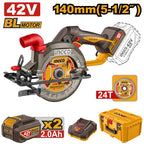 INGCO 42V BL 5-1/2"CIRCULAR SAW 2X2.0AH +STORAGE BOX CSLI4214012