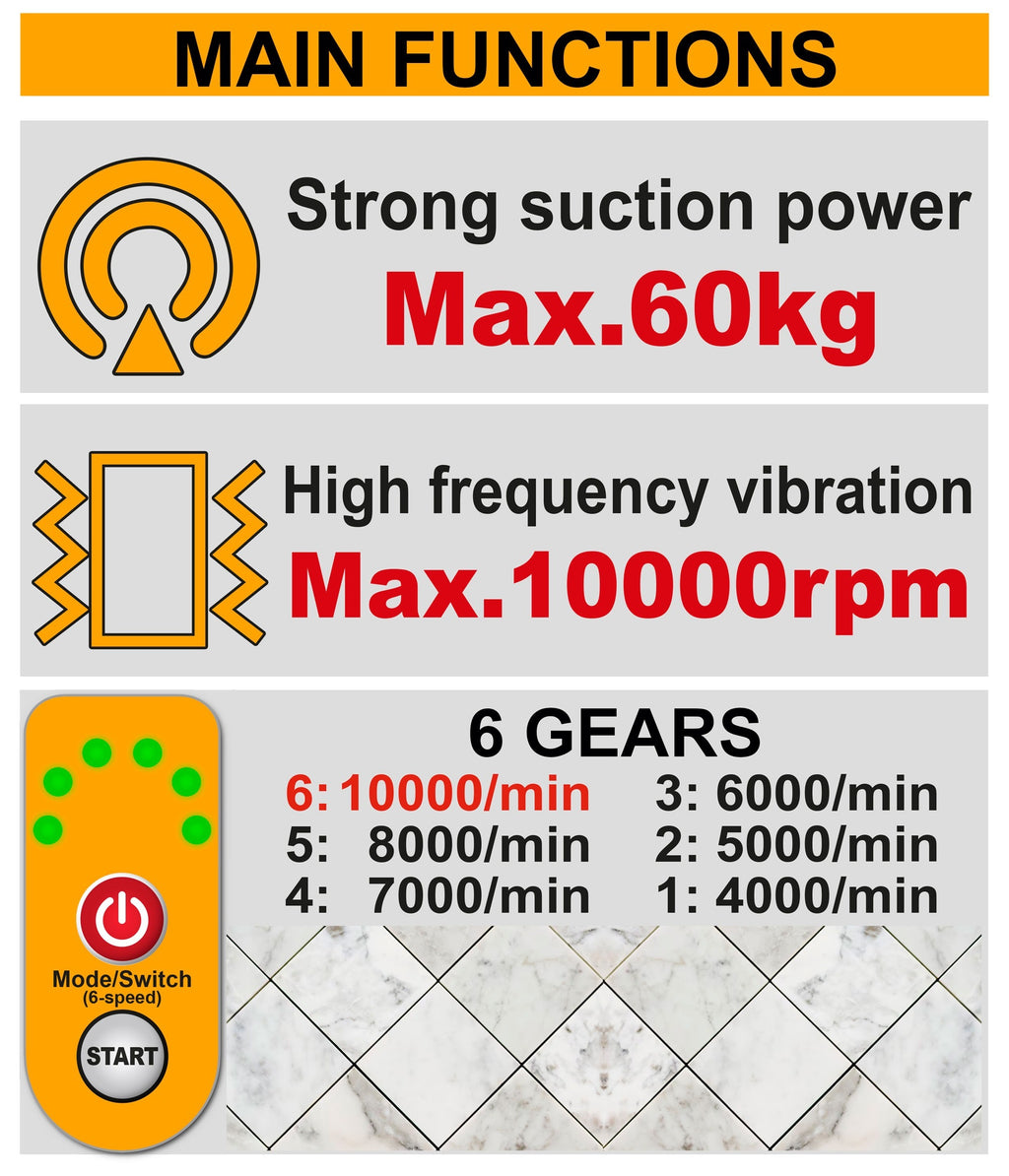 INGCO 20V TILE VIBRATION MACHINE1X2.0AH CHARGER KNEE PADS+BOX CTVLI20015