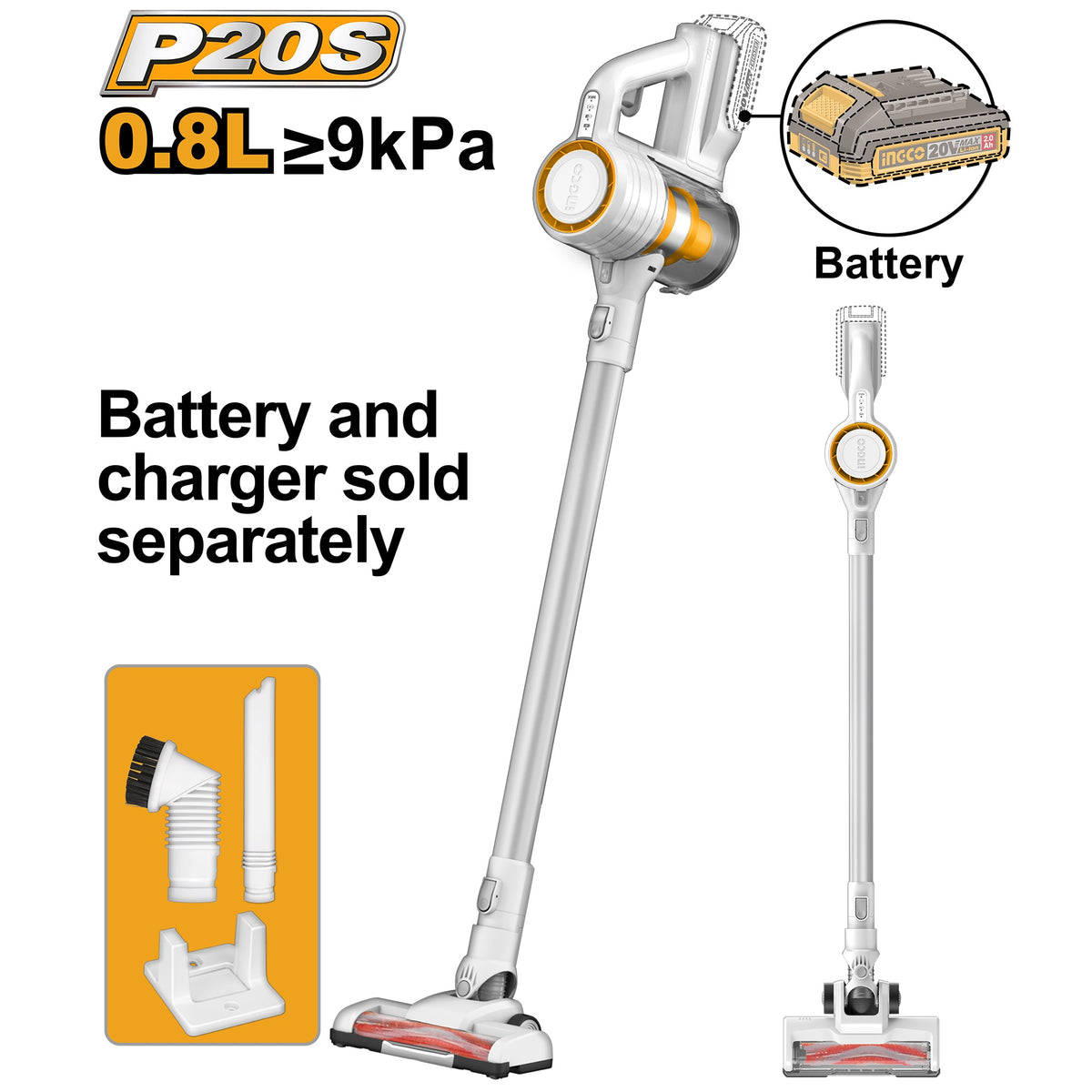 INGCO 20V LI-ION MULTIPLE CYCLONE VACUUM CLEANER CVLI20061 (BARE UNIT) Main image
