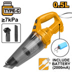 INGCO 12V CORDLESS VACUUM CLEANER BUILT-IN BATTERY (/W USB CHARGER) CVLI2026