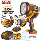 INGCO 42V BL 2800 LUMENS POWER WORK LAMP 2X2.0AH CWLI42896